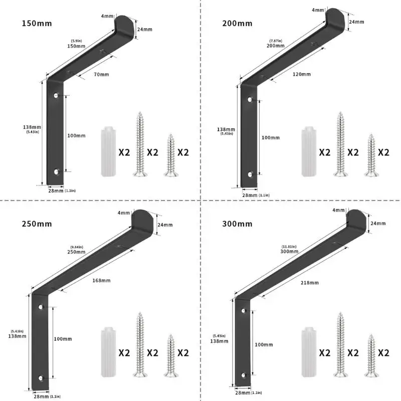Brassets décoratifs simples support support en acier inoxydable