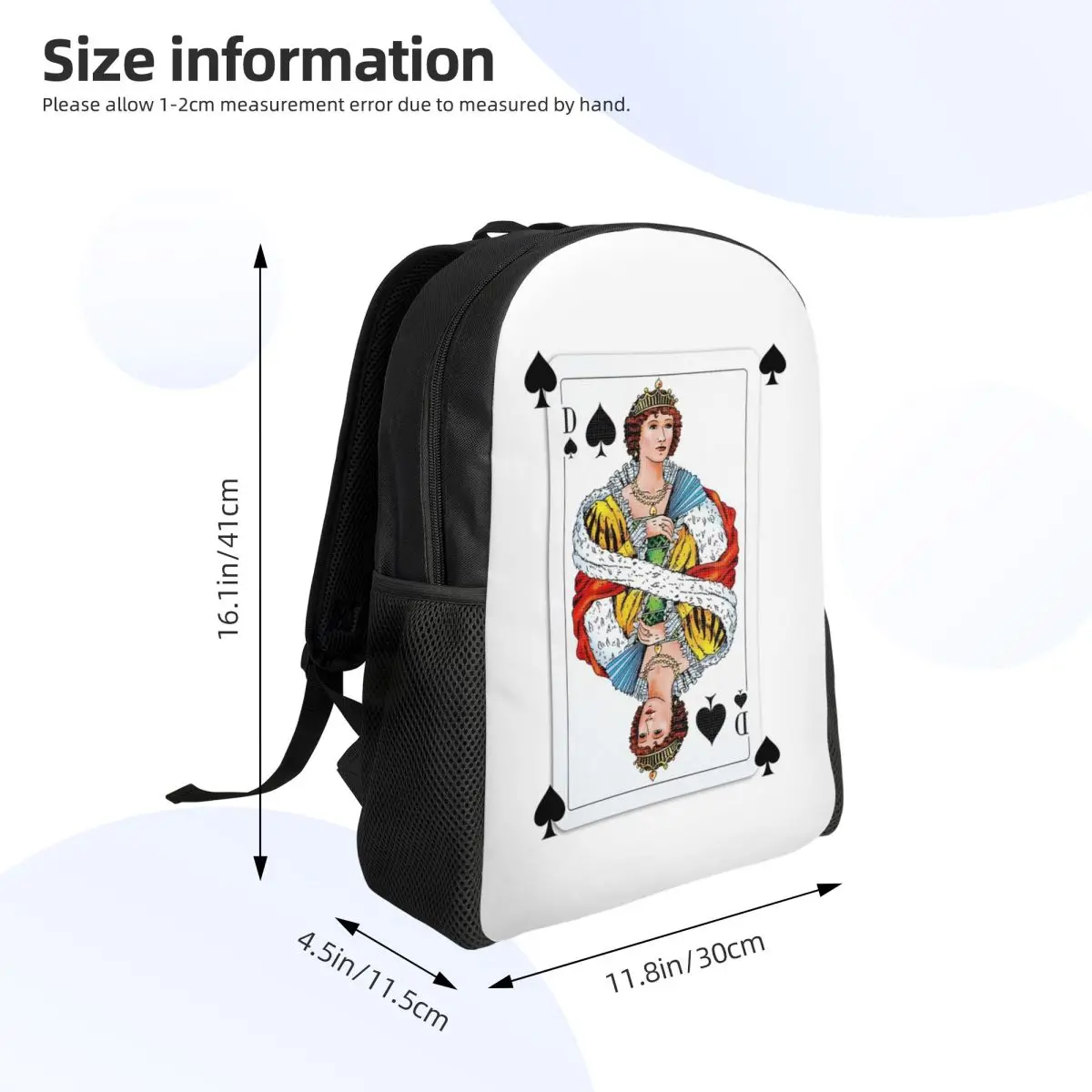 Spades Queen Student Backpack School Bag Hiking Travel Daypack for Boys Girls Fashion Bookbag Shoulder Bags