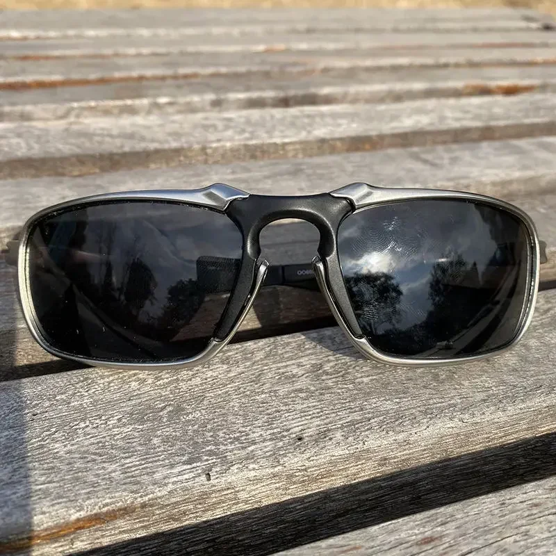 Fahrrad brille mit polarisiertem Metallrahmen aus Eiche, Sonnenbrille zum Angeln im Freien und Bergsteigen, Sonnenbrille mit silbernem Rahmen