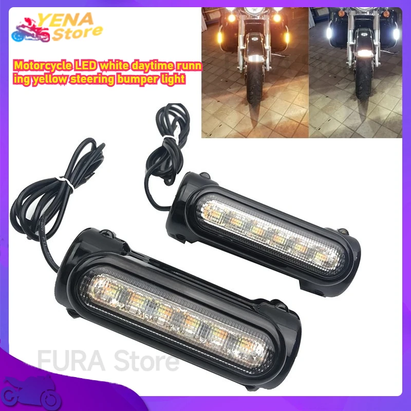 

Suitable for Harley-Davidson motorcycle road steering bumper lights,white and yellow LED steering signal lights motorcycle parts