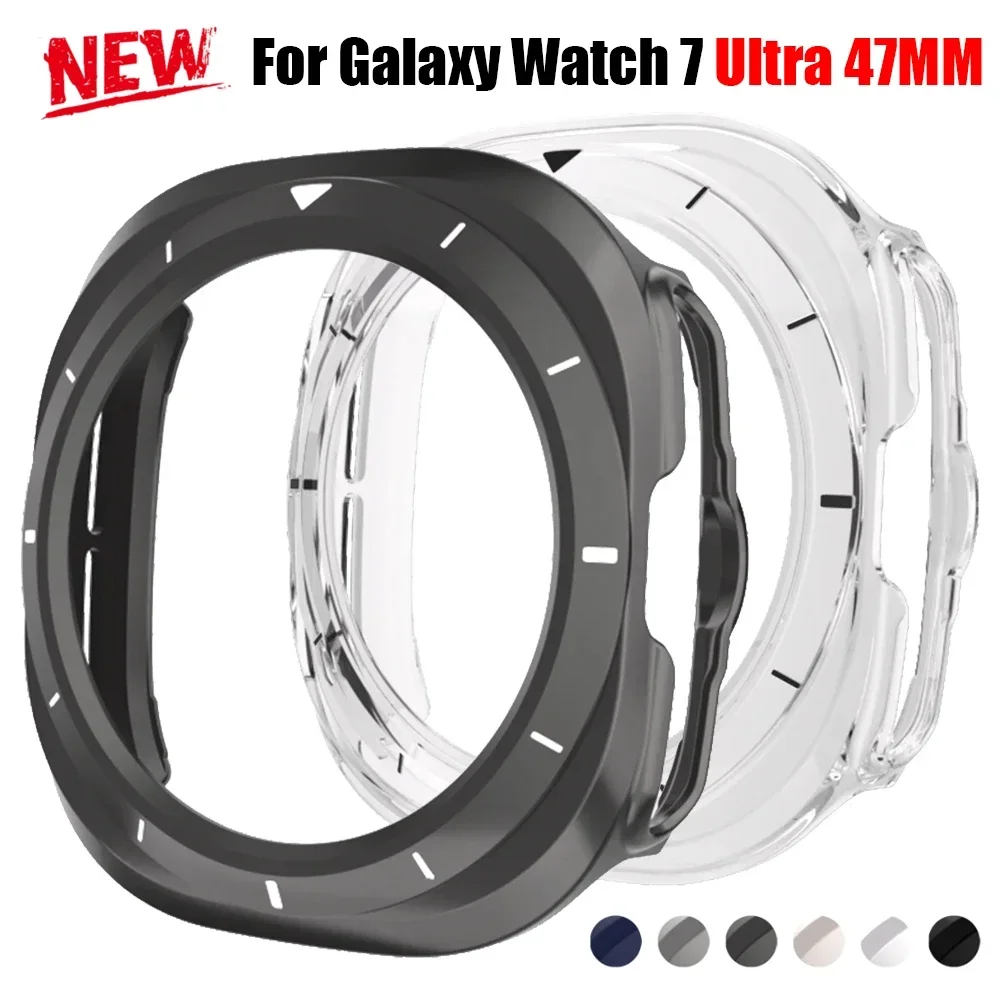 Hard PC Cover For Galaxy Watch Ultra 47mm NO Screen Film Bumper For Samsung Galaxy Watch 7 Ultra Protective Case Accessories