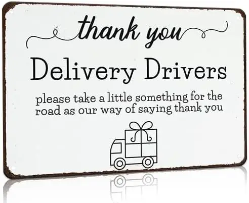 Bestylez Thank You Delivery Driver Vintage Metal Sign for Home Front Door Shop Office Decor 8 X 12 Inch (3026) ALI sign