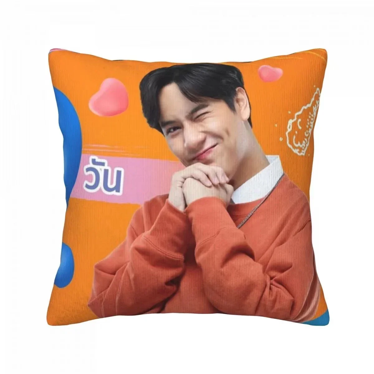 Ohmnanon HD Poster Double-sided Printed Pillowcase Thai TV Bad Buddy The Series Drama Stills Photos Home Car Decor Cushion Cover