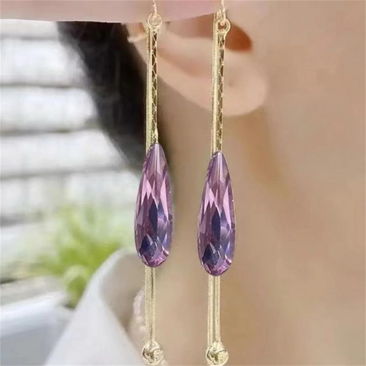 Trendy Zircon Waterdrop Shaped Drop Earrings For Women Girls Luxury Crystal Teardrop Dangle Earring Bridal Wedding Party Jewelry