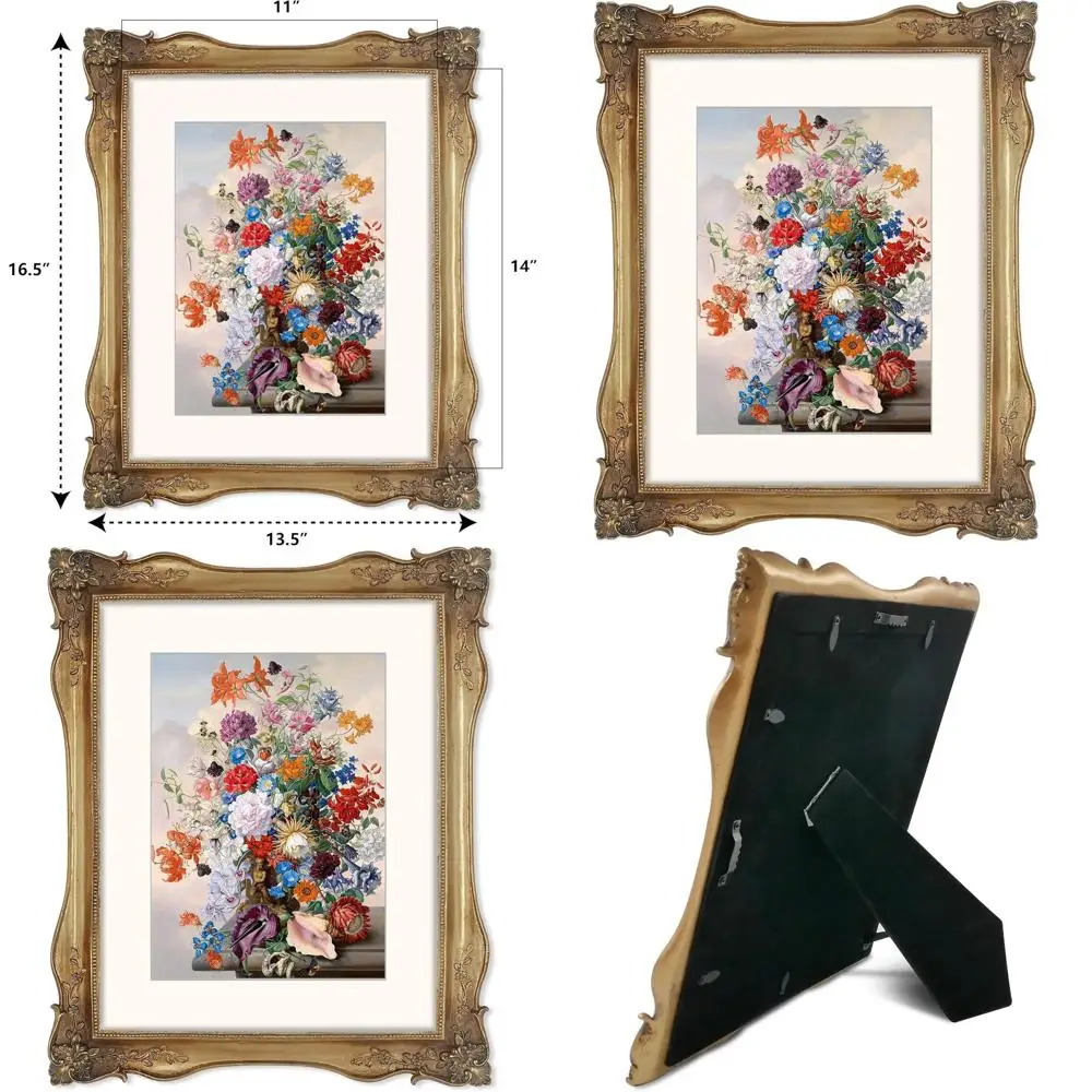 

Золотая винтажная рамка для галерейной стены, с матовым покрытием для фото 8x10, рамка для картин 11x14