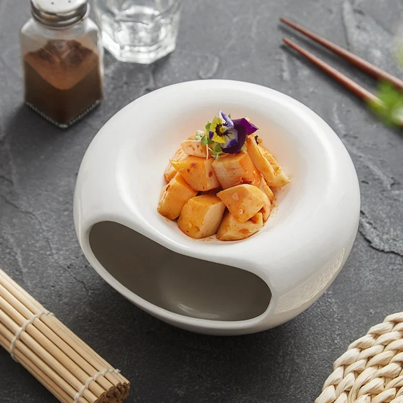 Ceramic French Dessert Table, High-end Hotel, Western Tableware, Molecular Cuisine Salad Plate Creative Position on The Plate
