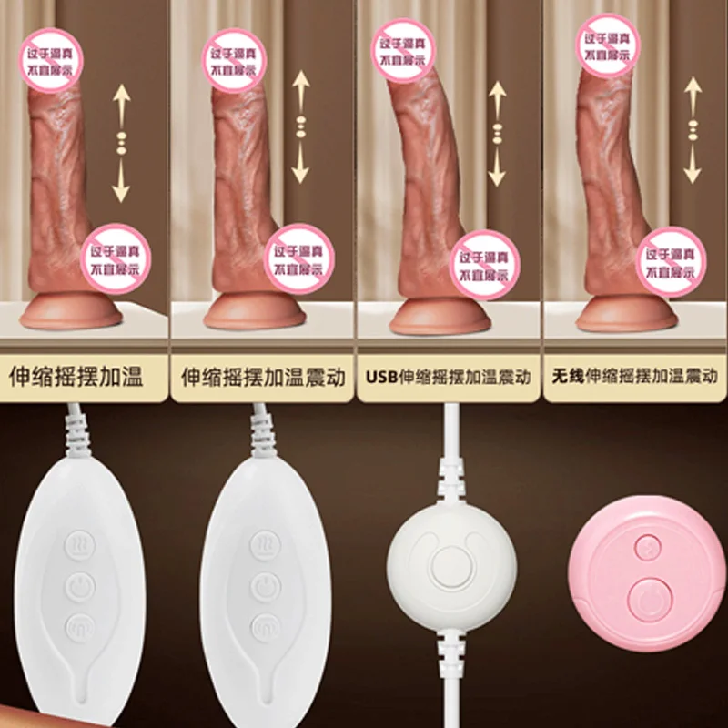 Realistic Penis Vibrator Remote Control Dildo Female Masturbation Sex Toys Telescoping Vibrators Vagina Anal Vibrator for Women