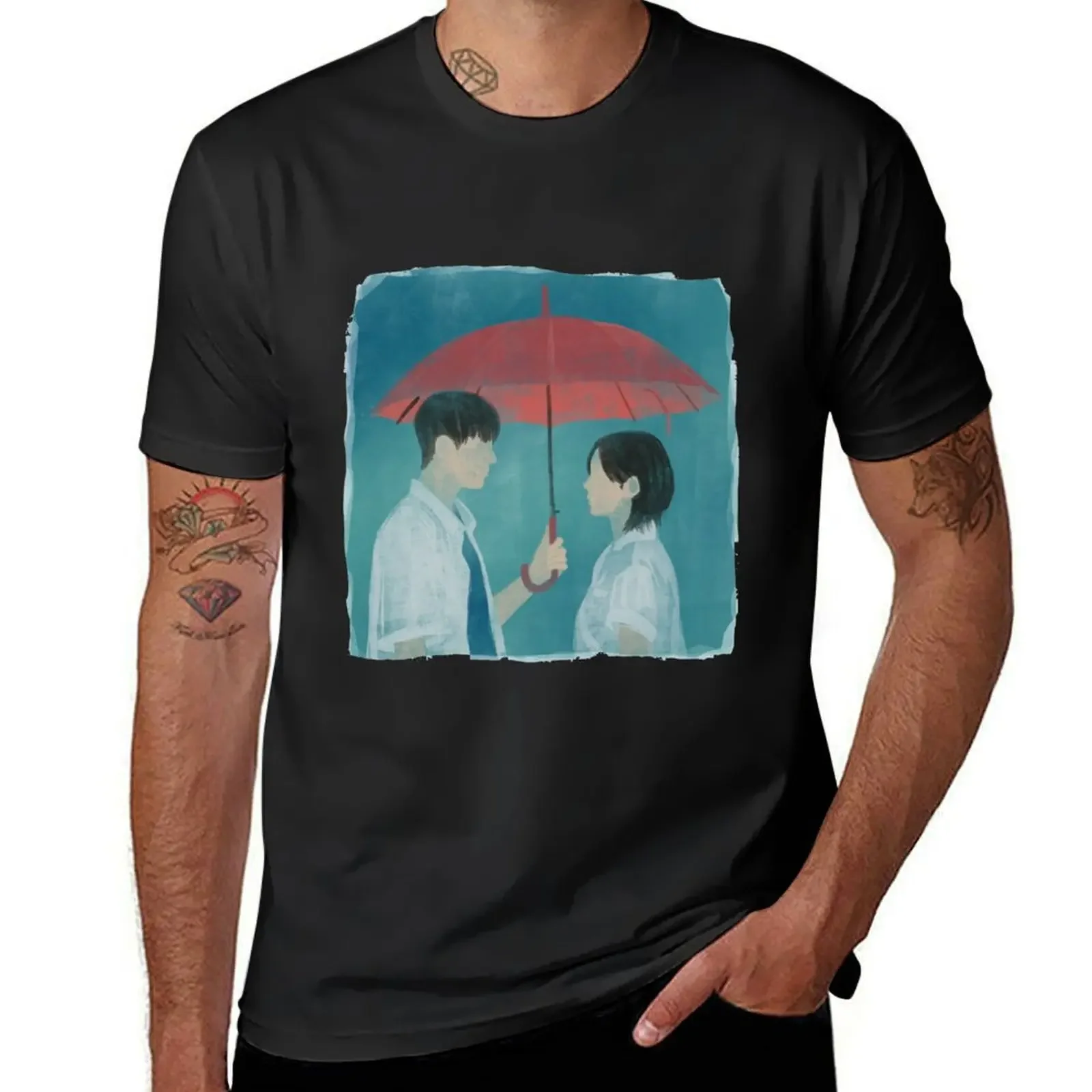 Twinkling Watermelon umbrella scene FANART T-Shirt cute clothes summer top anime t shirts animal prinfor boys mens t shirts