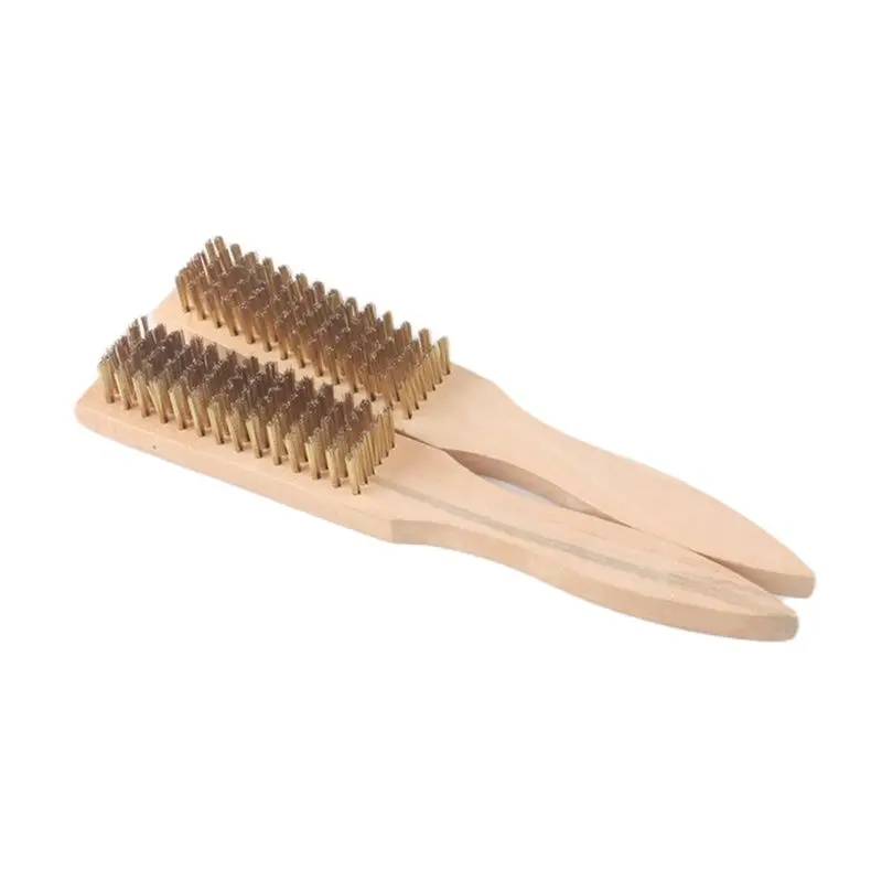 1PC Wooden Handle Steel Wire Brush Cleaning Tools for Removing Metal Rust and Paint,Scraping Fish Scales 0.2mm Wire Diameter