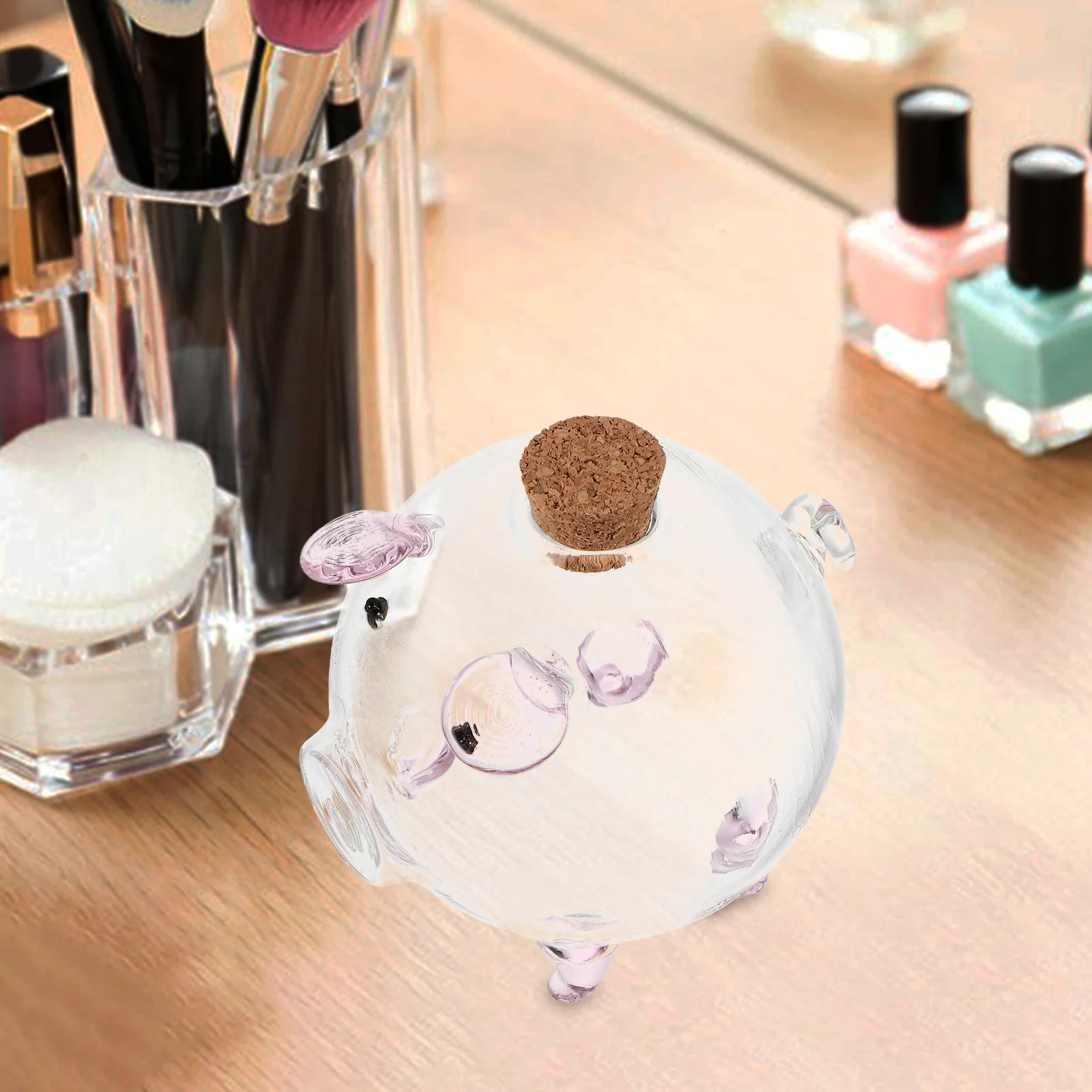

Cute Pig Shaped Transparent Glass Jar Mini Storage Container for DIY Wishing Bottle Craft Supplies Beads Home Decor Clear Small