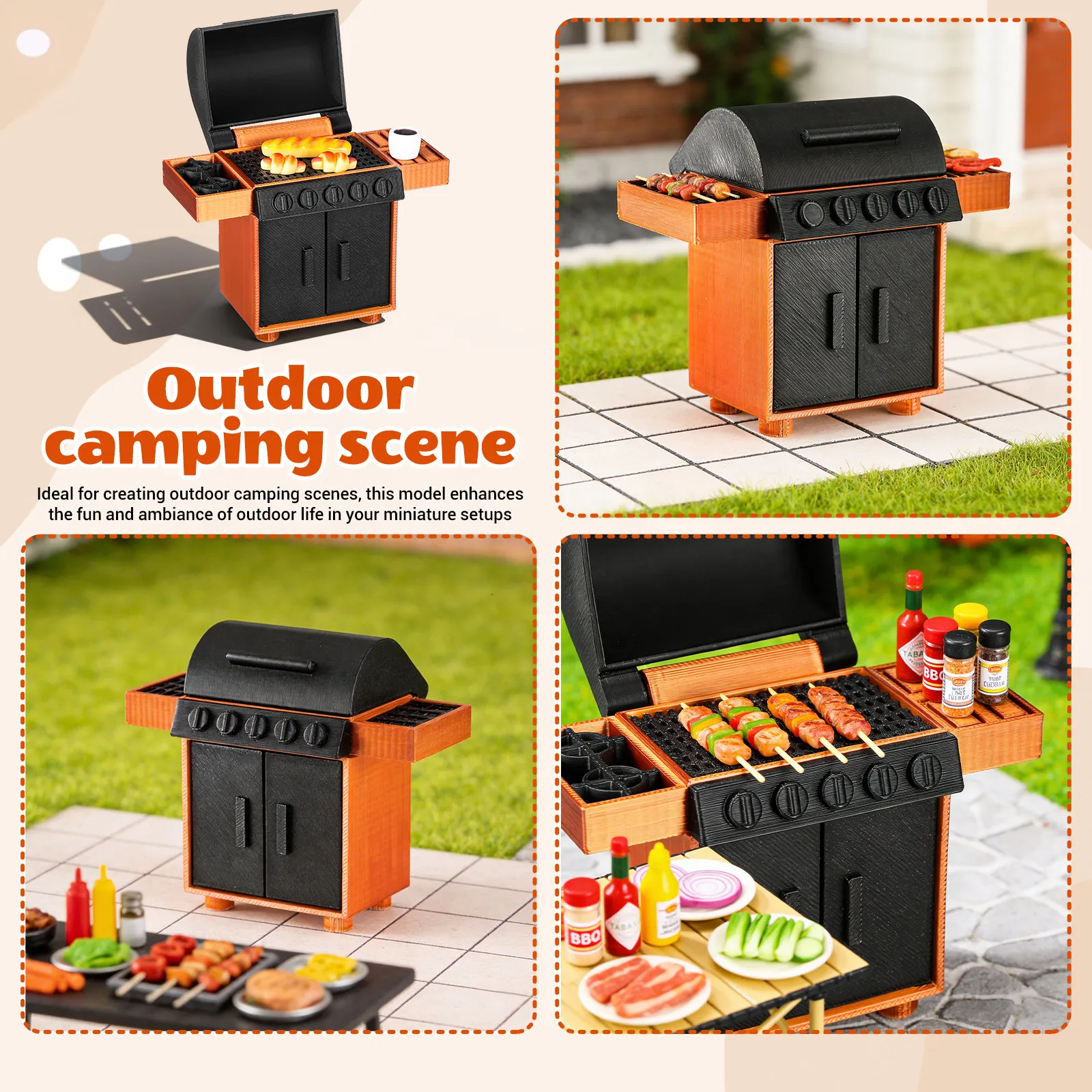 1:12 Ölçekli Mini Barbekü Rafı - Kitchen Outdoor Camping incelemesi ve fiyatı