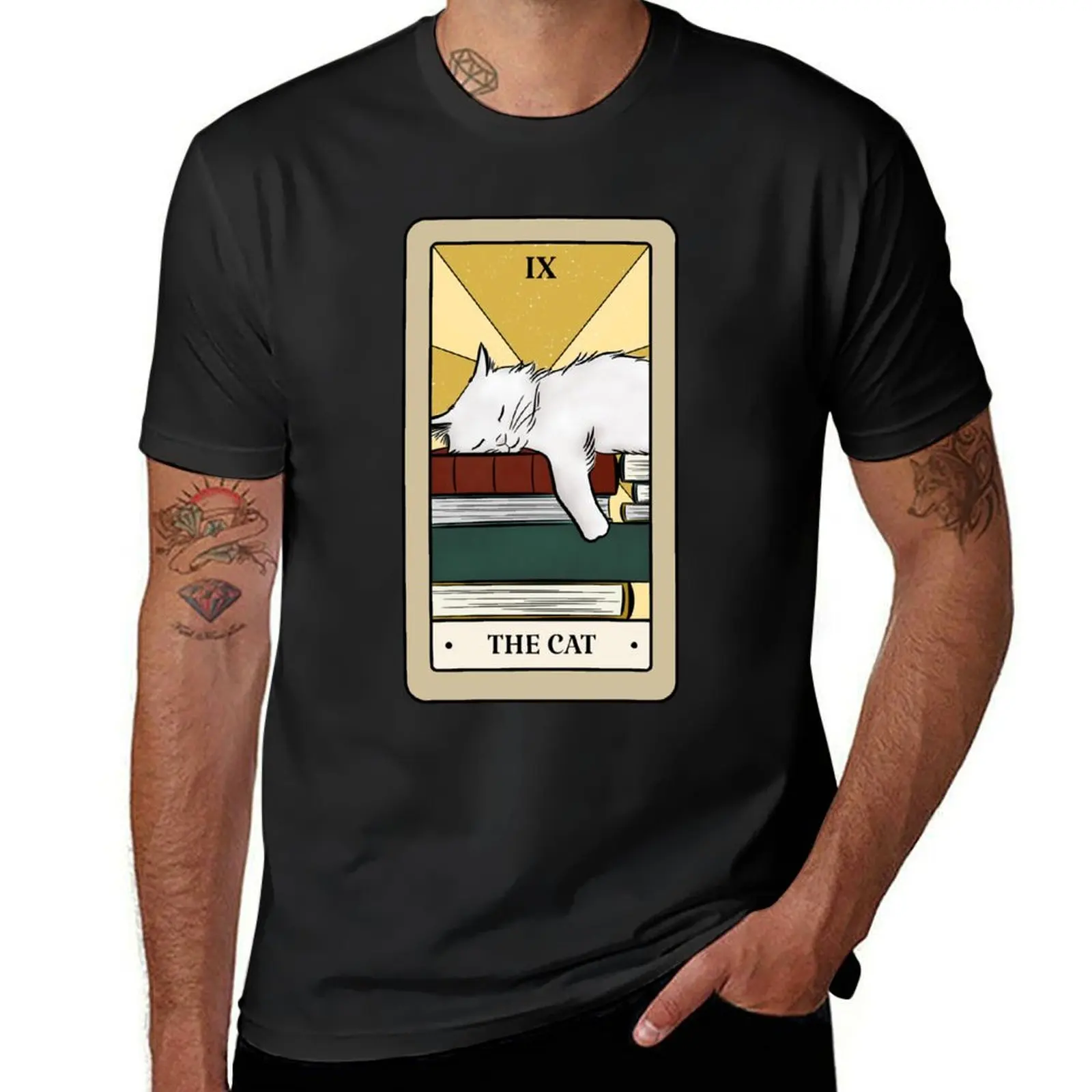 

Bookish Tarot - The Cat T-Shirt new edition Short sleeve tee graphics plain t shirts for men graphic