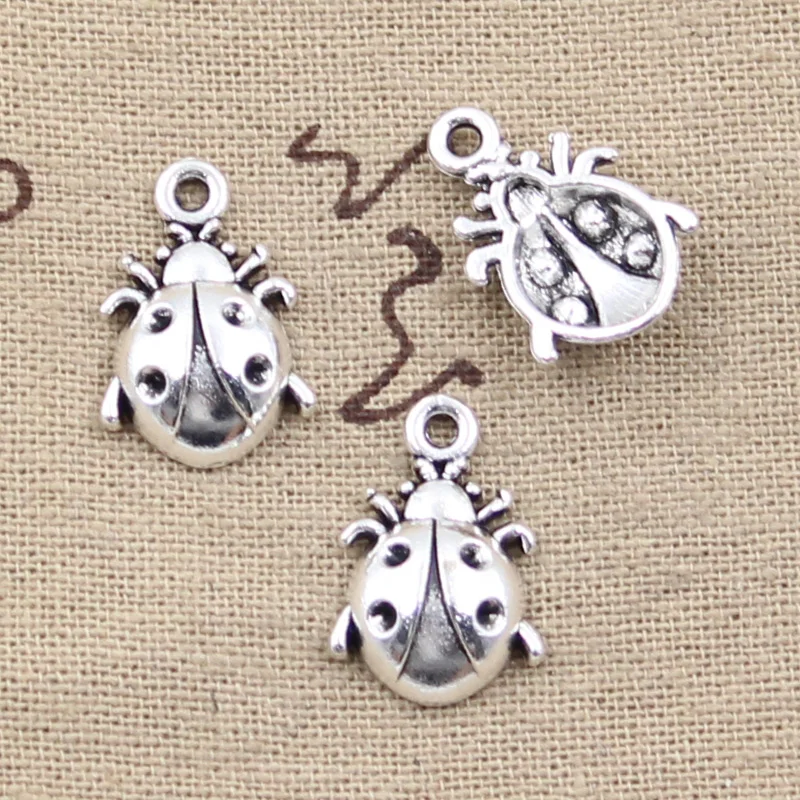 20pcs Charms Ladybug Bug 19x13mm Antique Silver Color Plated Pendants Making DIY Handmade Tibetan Silver Color Jewelry