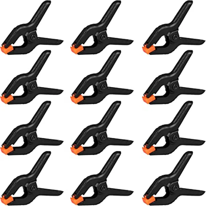 

1/12 PCS Photography Muslin Backdrops Clips 6 Inches Photo Studio Background Clips Peg Backdrop Clamps Black