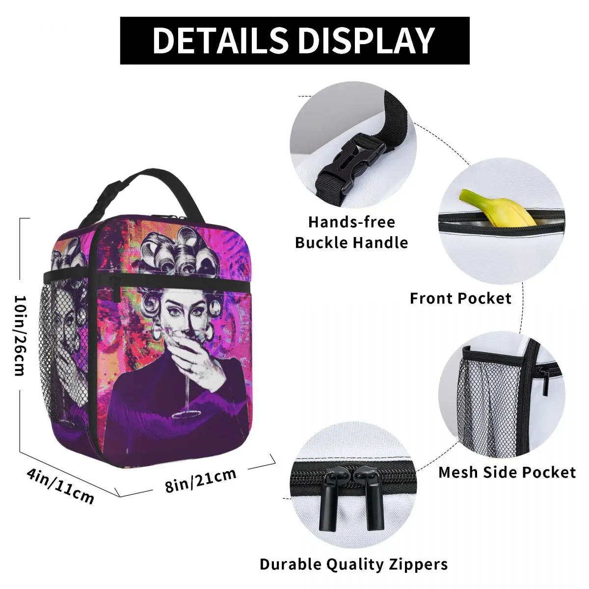 Adele Pop Singer Accessories Insulated Lunch Bag For School Office Food Box Leakproof Thermal Cooler Lunch Boxes