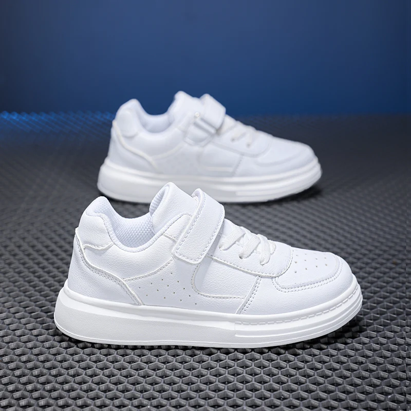 

Microfiber Leather Upper Classic White Casual Daily Walking Sneakers