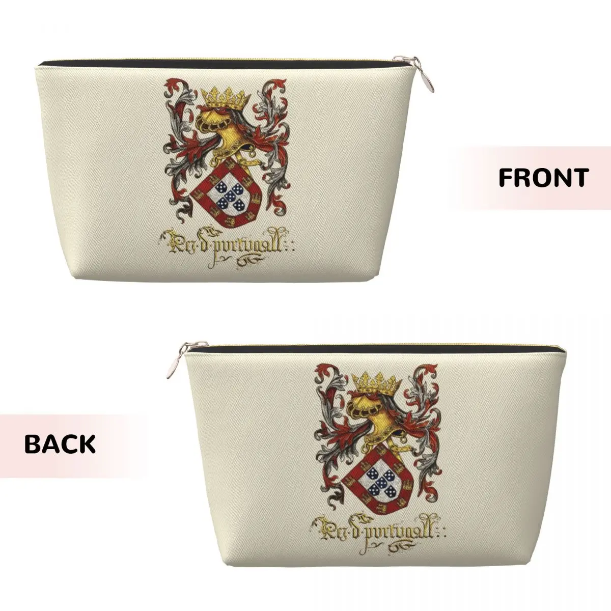 Custom Arms Of King Of Portugal Travel Toiletry Bag Women Livro do Armeiro-Mor Cosmetic Makeup Bag Beauty Storage Dopp Kit