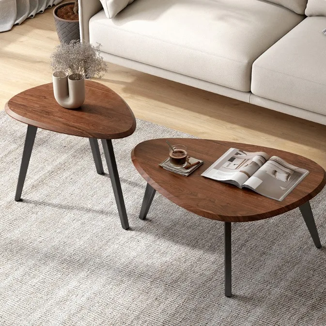 Small coffee table, special-shaped modern simple living room, home sofa, next to a few high and low combination coffee