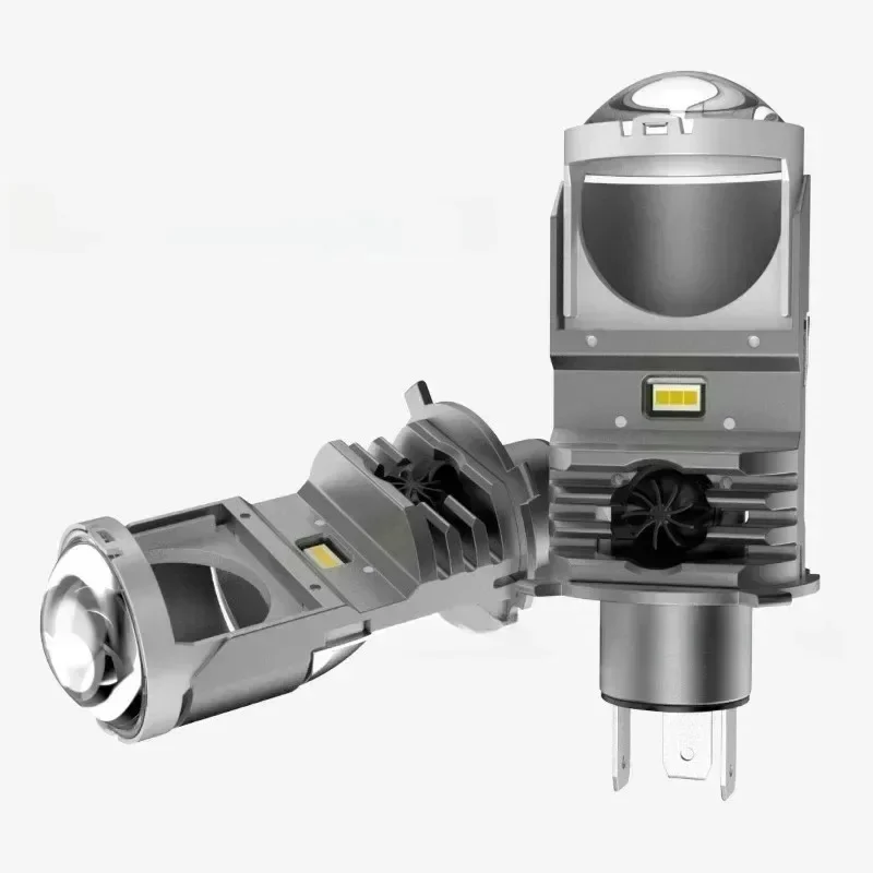 For 1pc H4 LED Projector Headlight Motorcycle 25W 50000LM Lens with Fan Cooling Automobile Hi Lo Beam BulbHaojue