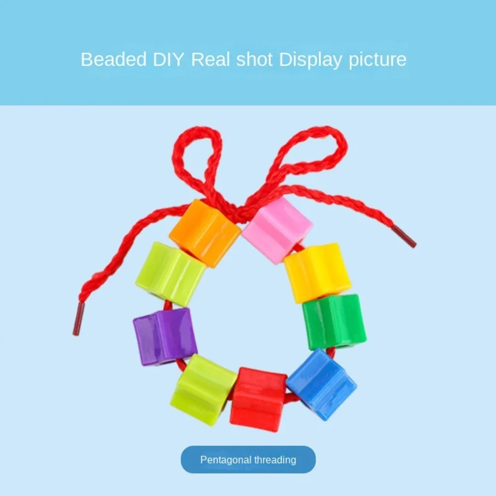 التوتير مونتيسوري الابتدائية جلد الخرز الحرف البلاستيك جلد الخرز ألعاب التدريب نجمة قوس قزح جلد الخرز اللعب #2