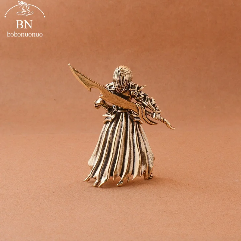 Copper Metal Solider Model Miniatures Figurine Vintage broadsword Beauty warrior Ornament Desktop Decoration Accessories Toy Gi