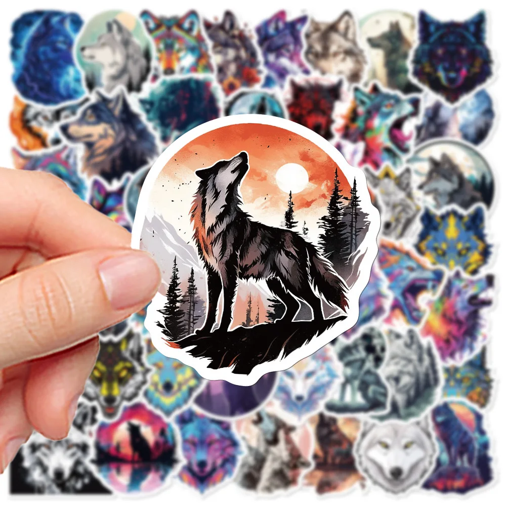 

10/50pcs Cool Cartoon Animals Wolf Stickers Aesthetic Stationery Water Bottle Luggage Laptop Guitar Waterproof Sticker Decals