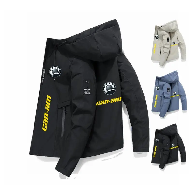 

Spring and Autumn New Brp Canam Auto Logo Printed Men's Jackets Casual Zipper Work Fashion Sports