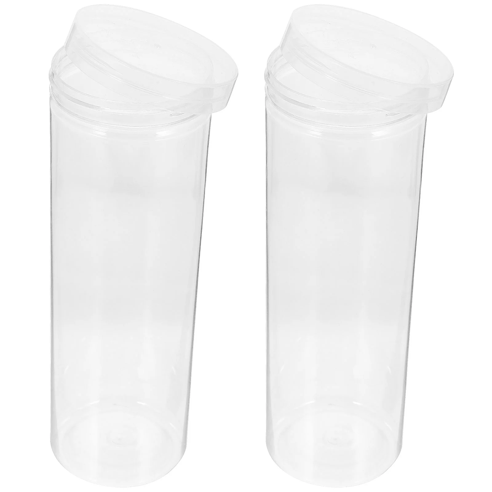 2 Pcs Transparent Pen Holder Plastic Storage Boxes Clear Display Tube 50pcs Pencils Cap Lightweight Gift Packaging Daily Use