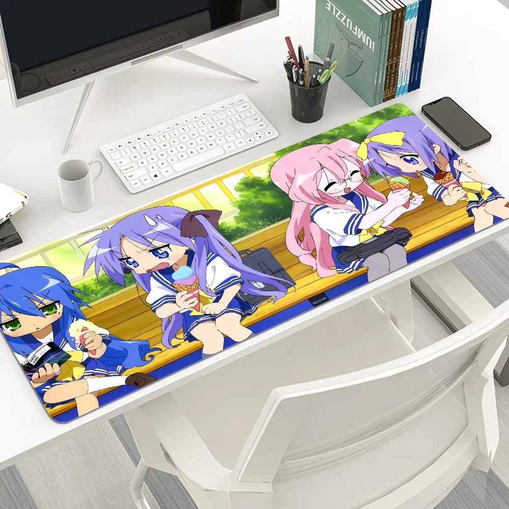 Lucky Star Retro Anime Cool Large Gaming Mouse Pad XL Locking Edge Size For Game Keyboard Pad For Gamer