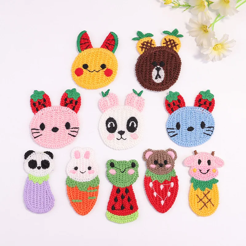 10PCS Fashion cute large cartoon decorative cloth stickers semi-finished products without backing hairpin accessories accessorie