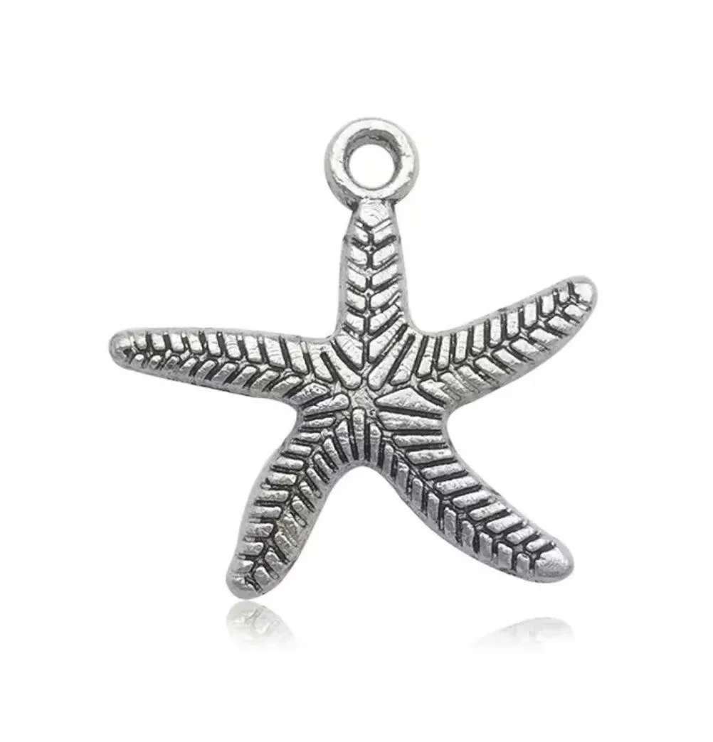 

20pcs 25*24mm Alloy metal starfish pendants for jewelry findings HWH3016