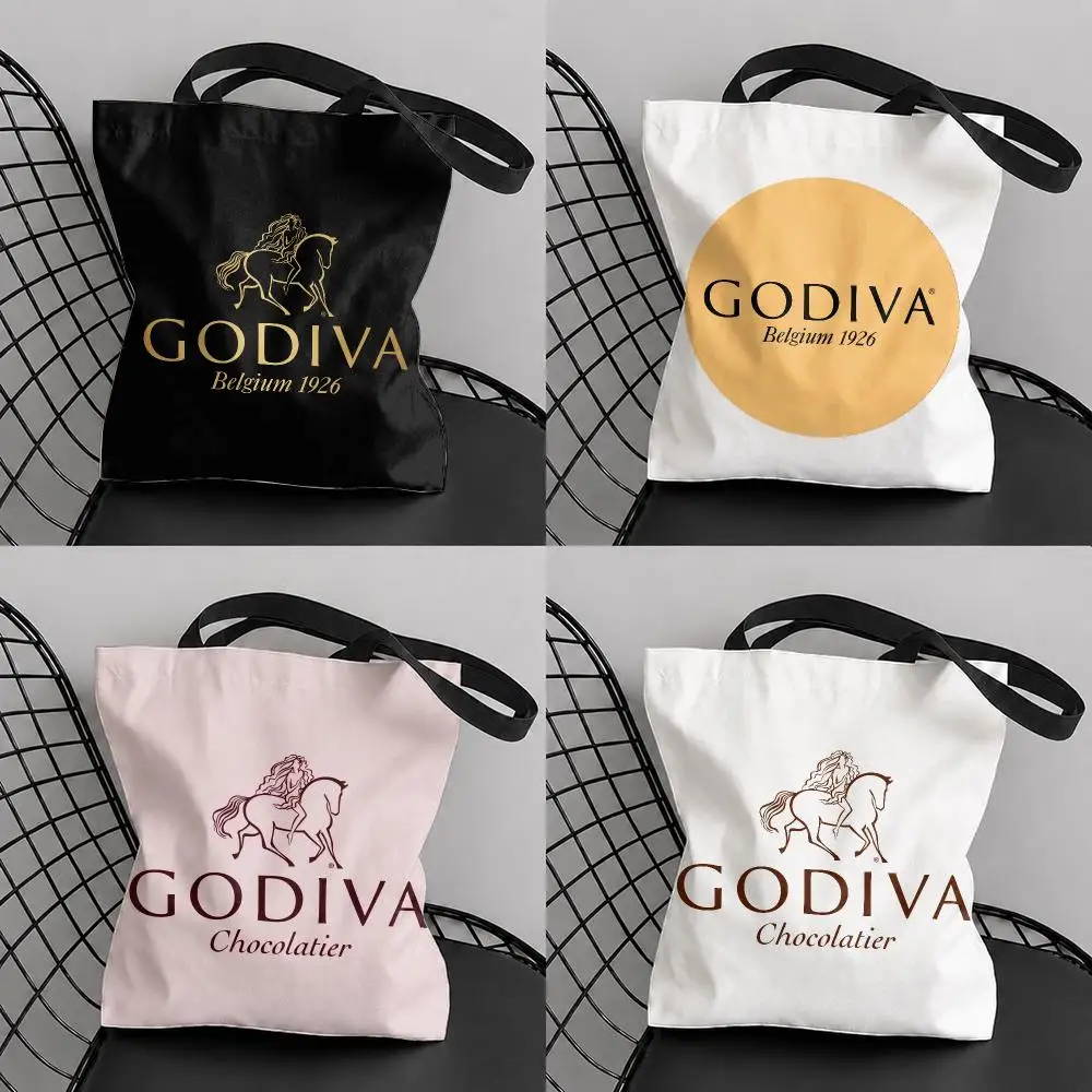 Popular G-GodivaS Storage Bags Canvas Tote Bag Double-Sided Print Lightweight Shoulder Travel Beach Bag Gift Eco
