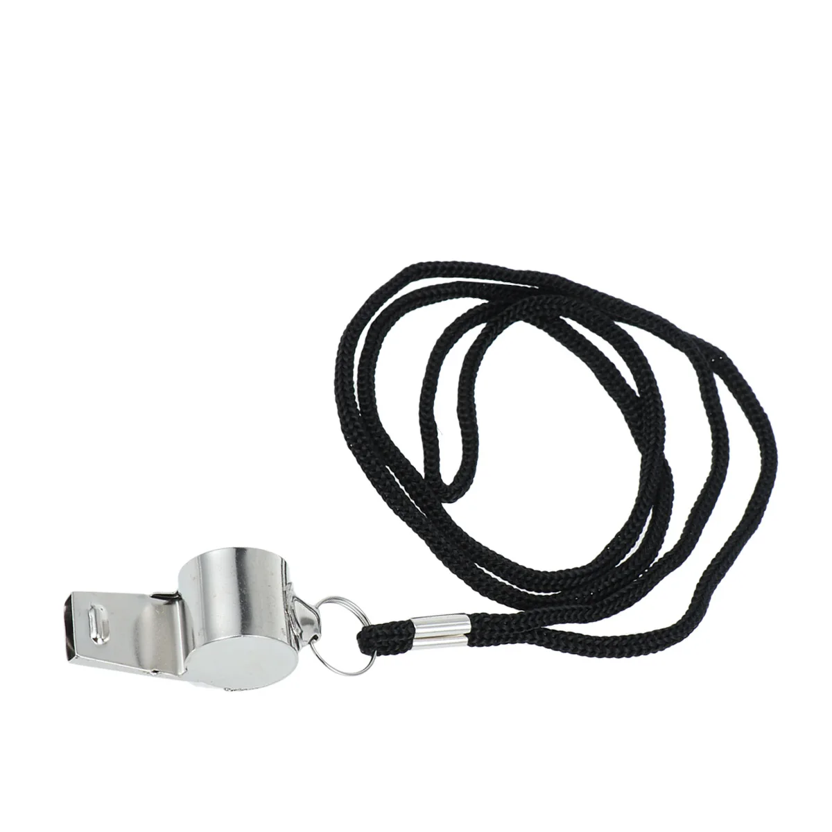 

2Pcs Metal Whistles Stainless Steel Black Lanyard for Sports Referee First Aid Outdoor Safety