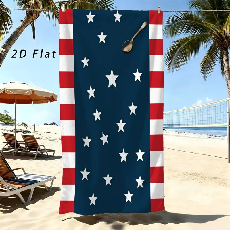 American Flag Star Stripe Pattern Beach Towel Lightweight Quick Dry Microfiber Towel For Beach Pool Bath Travel Daily Use
