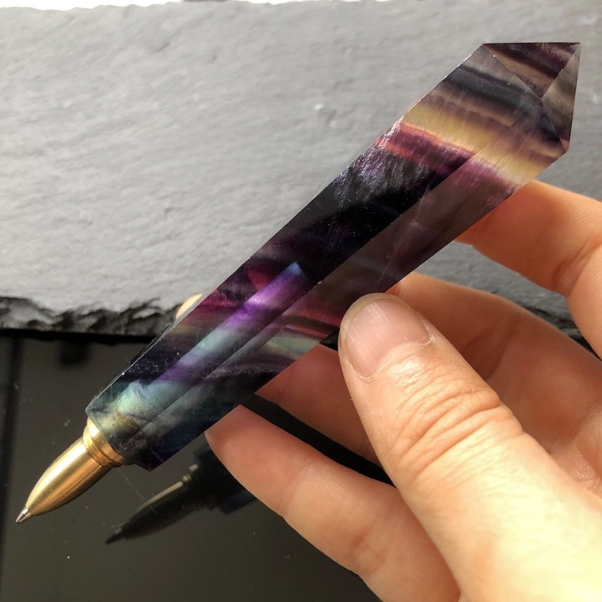 Natural Crystal Colored Firefly Ballpoint Pen Rainbow Ore Gel Pens Gift Unique Design Bead Pen Gift Cute Collection Gift Pens