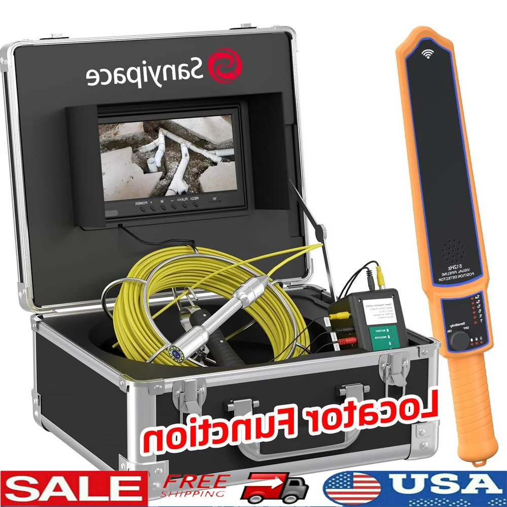 165FT Sewer Camera with Locator 512Hz Transmitter Pipe Inspection Waterproof Probe 9