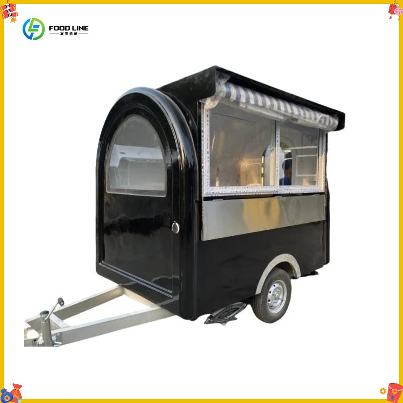 Street Food Trailer Mobile BBQ Truck Certificated Hot Dog Cart Mobile Taco Trailer Food Van for Sell FL Customized