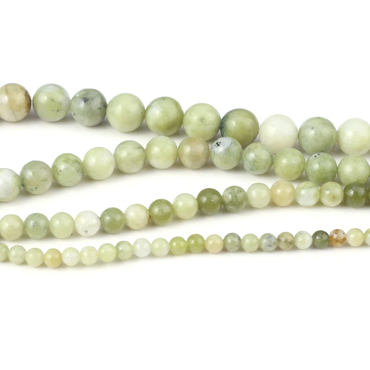 Natural Gem Stone Minerals Beads Smooth Striped Round Loose Jade Beads for Jewelry Making Diy Bracelet Necklace Accessories