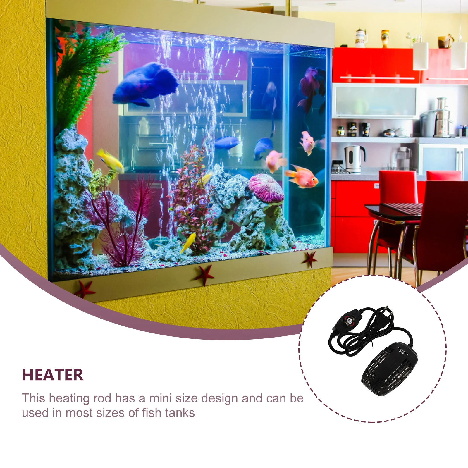 

Fish Tank Heating Rod Mini Size Auto Constant Temp Aquarium Heater Waterproof Durable Plastic Material Fish Tank Heating Rod
