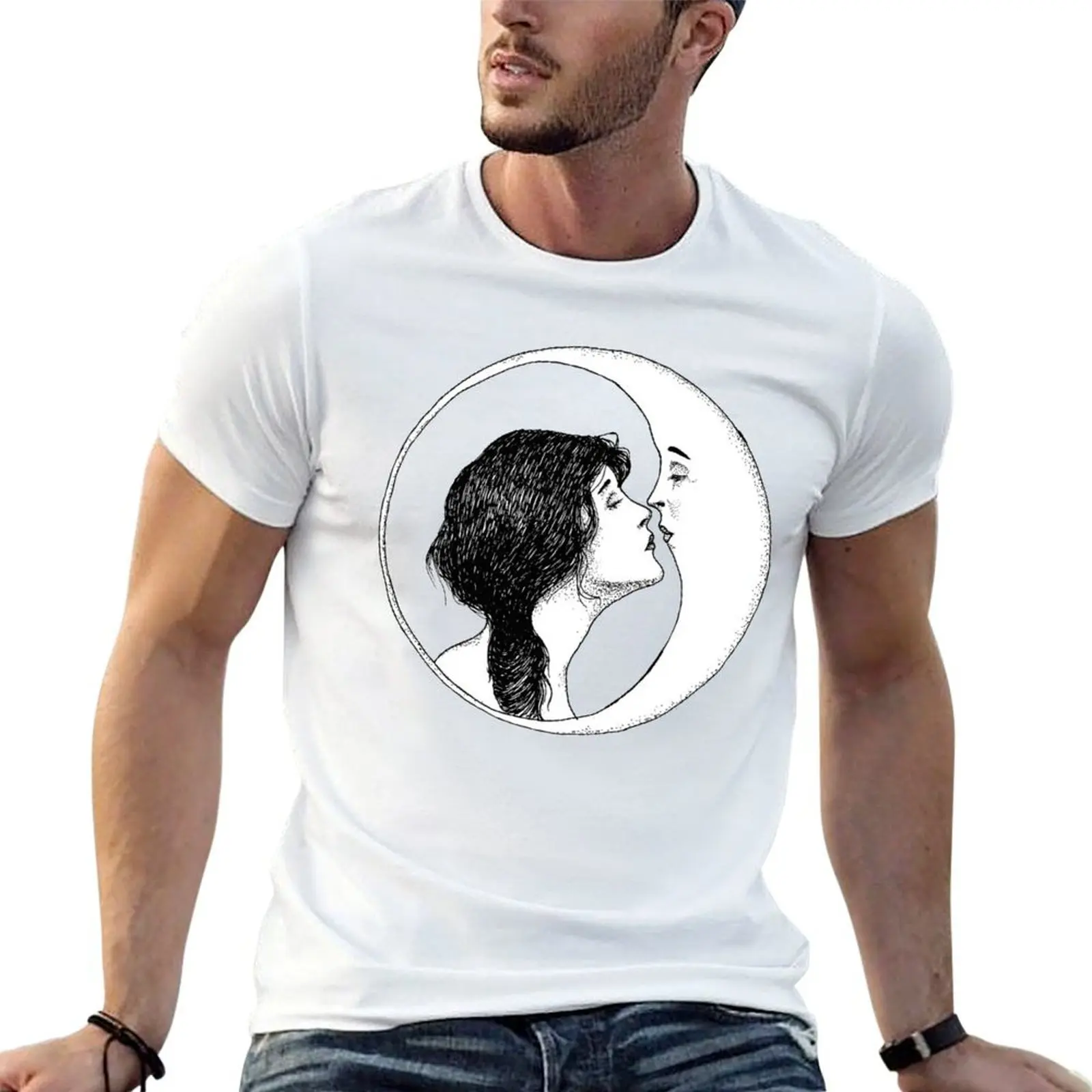

The Lady and the Moon T-Shirt man t shirts for men casual t shirt man cotton T-Shirt