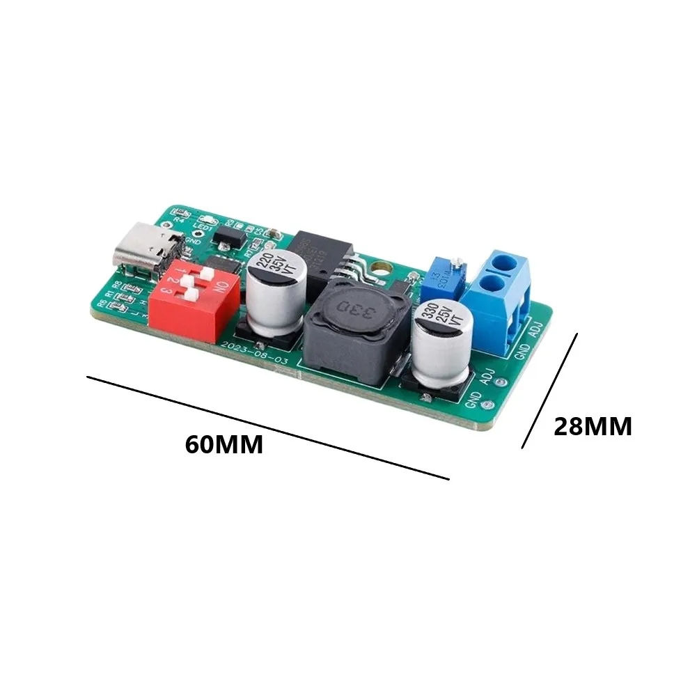 USB For PD Trigger Module with Potentiometer Adjustment 1.8V-18V 2A Power Supply for For routers Modems Monitors Fans Green PCB