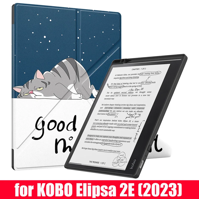 for KOBO Elipsa 2E 2023 10.3inch Leather Foldable Stand Soft Shell Auto Sleep/Wake Cover Case