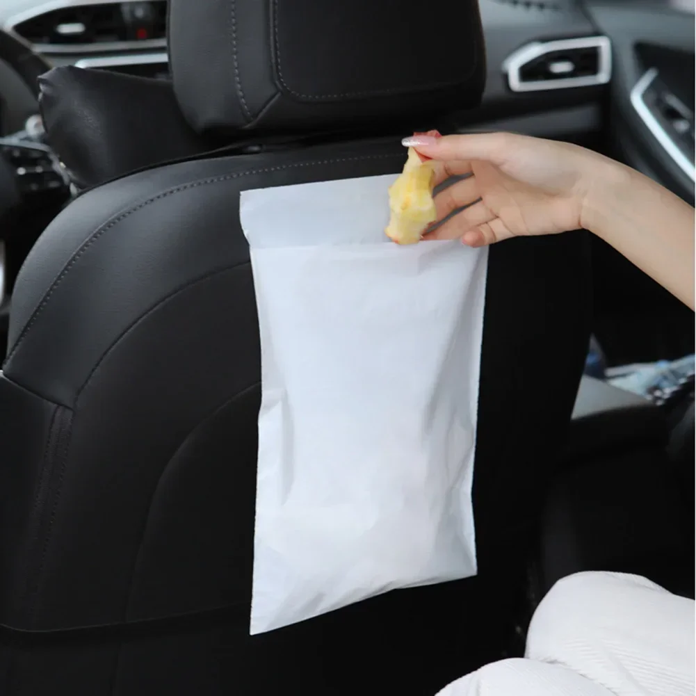 100pcs Car Garbage Bag Autohesion Biodegradable Trash Rubbish Holder Storage Bags For Auto Vehicles Office Kitchen