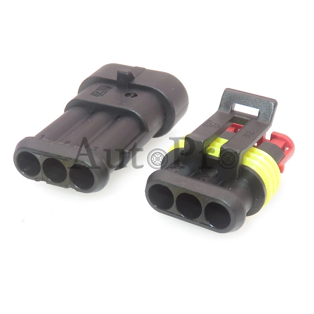 1 Set 3 Hole AC Assembly Car Wire Cable Socket 282087-1 282105-1 Automobile Electrical Connector Auto Parts