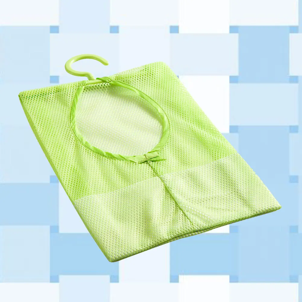 

Mesh Clothesline Storage Bag Green Multipurpose Hanger Design Drying Rack for Bathroom Kitchen Home Door Hanging Small Items