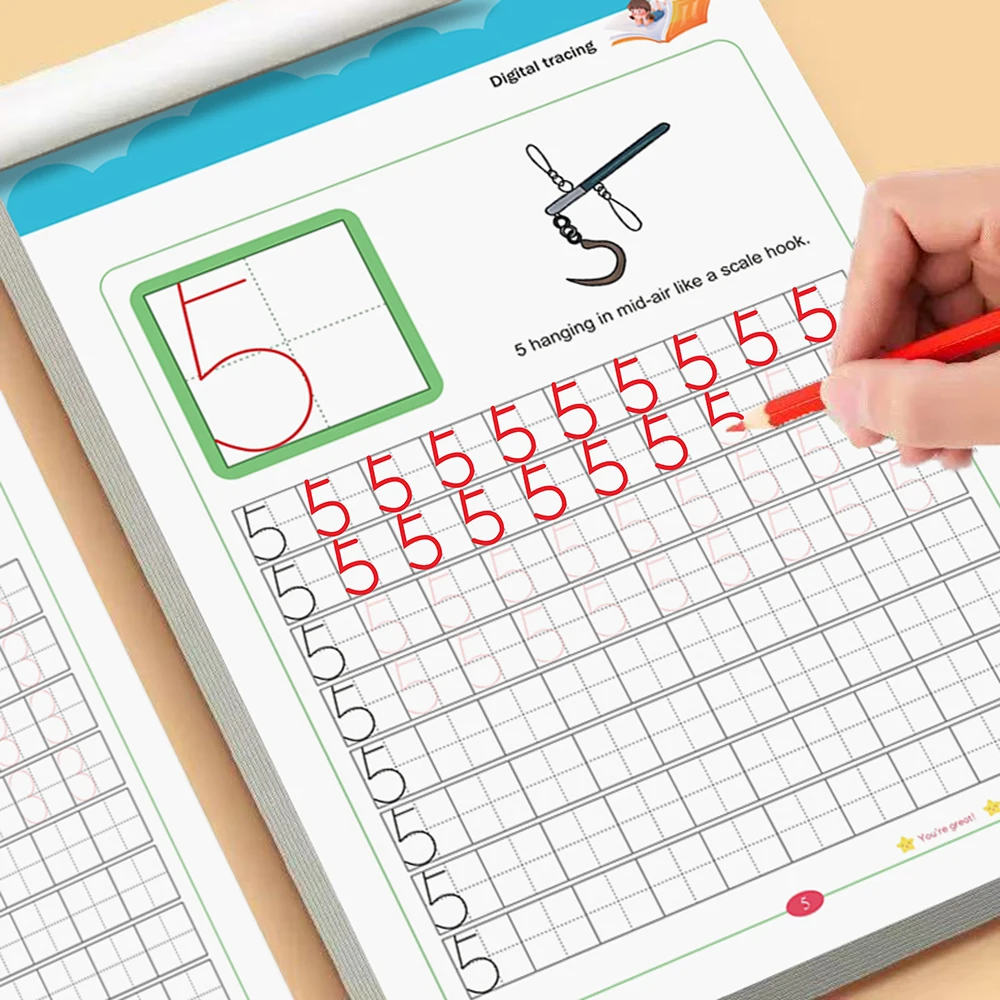 Number Tracing Workbook 0-50, Number Word Matching and Handwriting Practice Pages, Preschool Educational Workbook