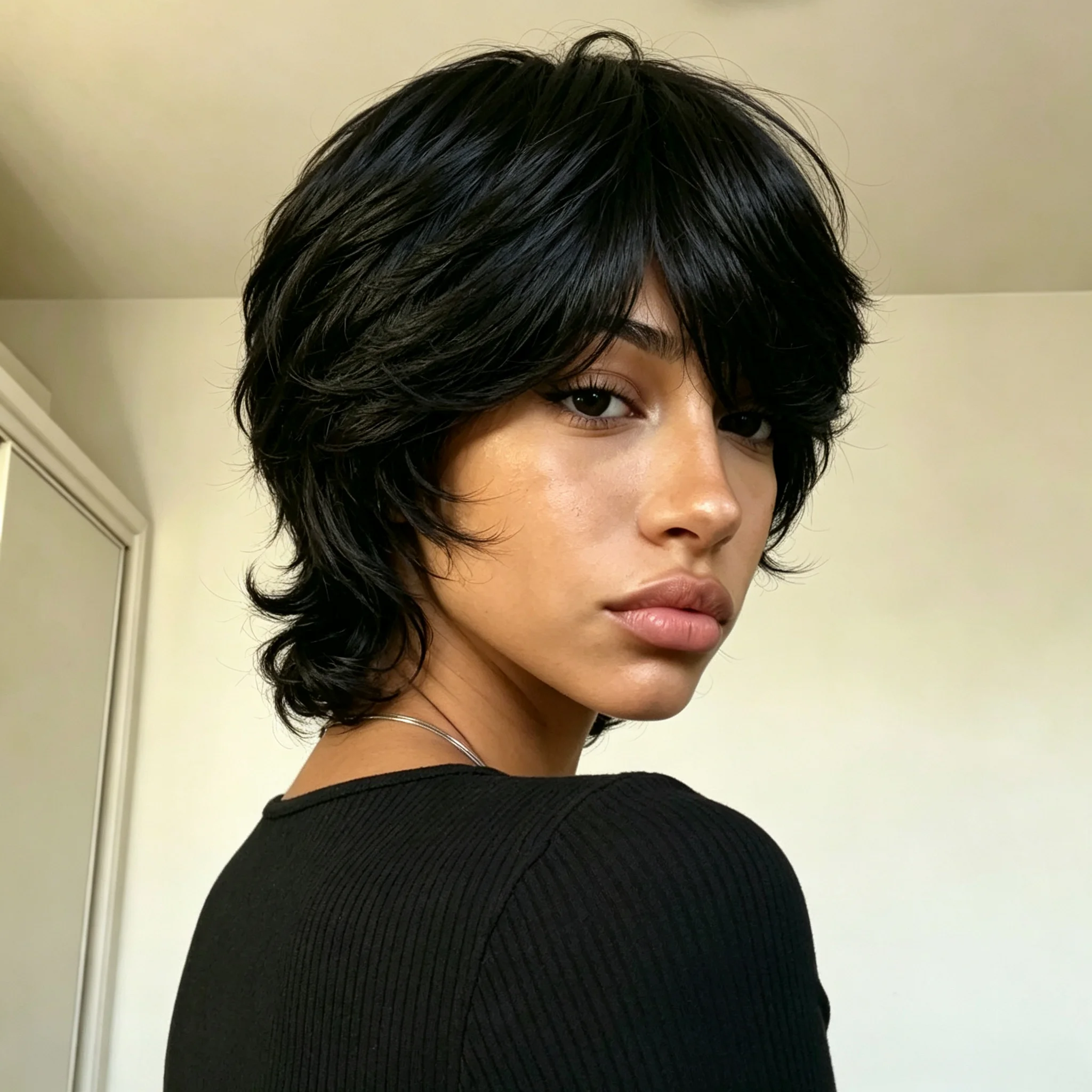 Brazilian Remy Human Hair Wig Suitable for Caucasian/Black/African Descent Short Curly Pixie Cut with Bangs 200% Density