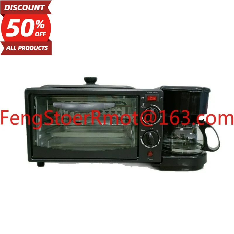 3-In-1 Breakfast Machine Household Multifunctional Toaster Oven Coffee Machine Bread Machine