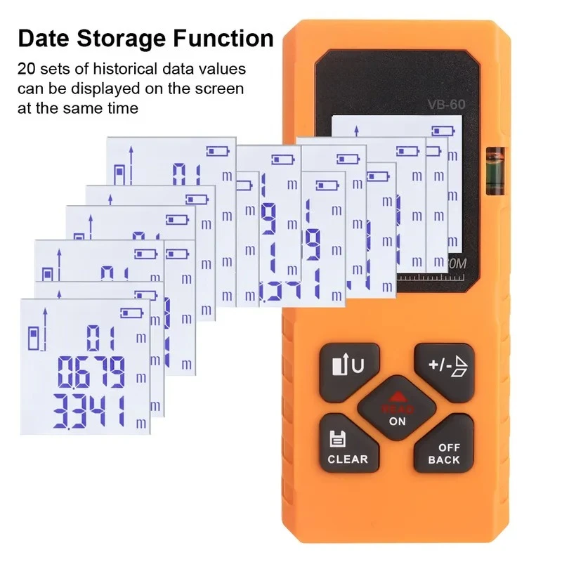 for Handheld Electronic Ruler Measuring Room Instrument Mini 40/60M Horizontal Vertical Multifunctional