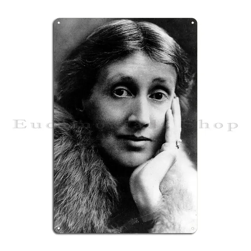 Novelist Virginia Woolf Metal Sign Character Garage Rusty Create Classic Tin Sign Poster